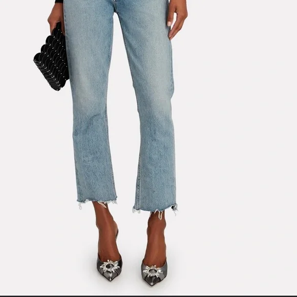 Amina Muaddi Begum Crystal PVC Light Grey Slingbacks - Picture 4 of 16